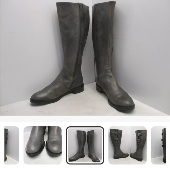 ECCO Gray Tall Boots with Buckles. Size 40 (9.5-10) - Picture 4 of 5